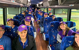 Photo of MCC Alumns in bus on the way to the ballgame