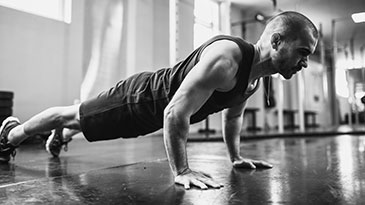 man doing plank