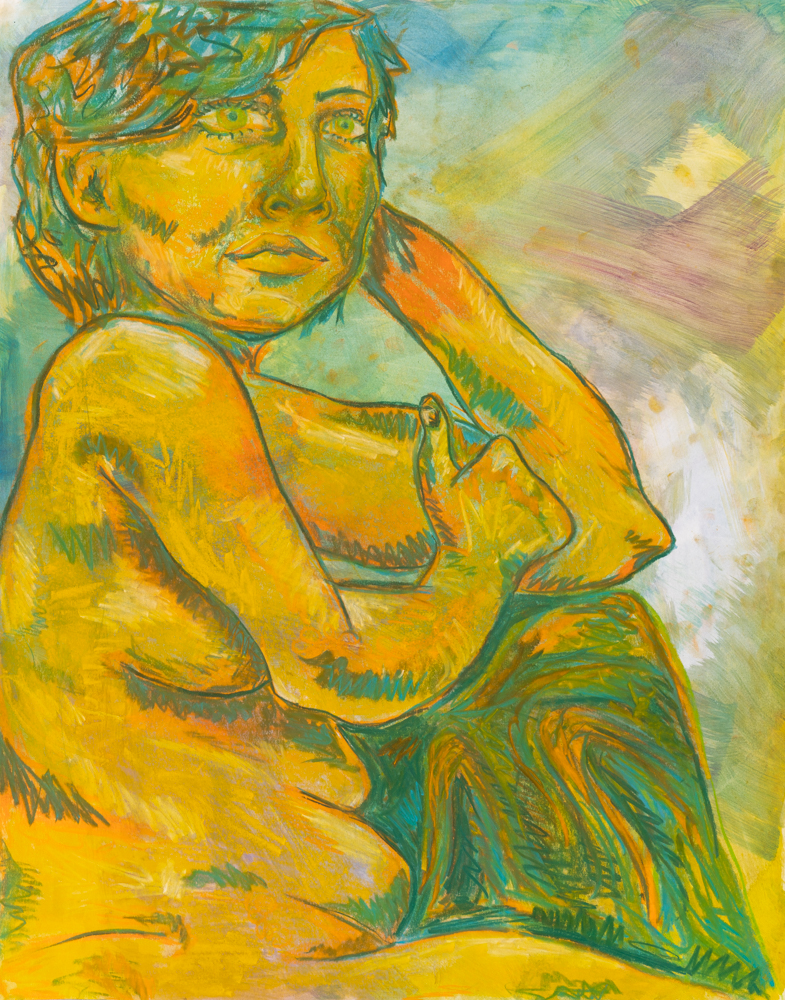 Award of Merit: Amy Davis, Kim, Chalk pastel and acrylic on paper 24" x 18"