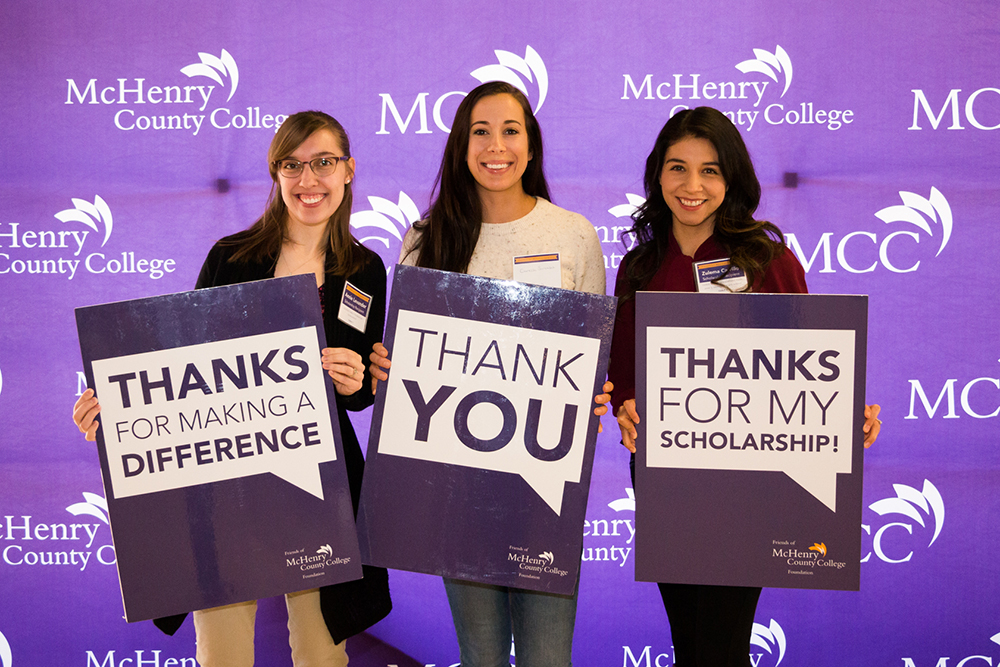 scholarship recipients saying thank you