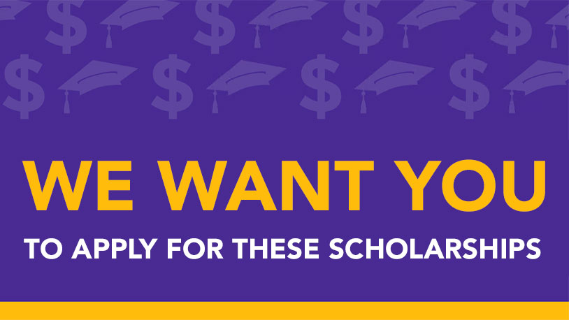 We want you to apply for scholarships graphic