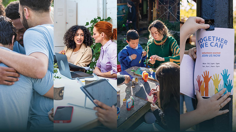 A man and woman work together at a whiteboard, jotting down their plans.