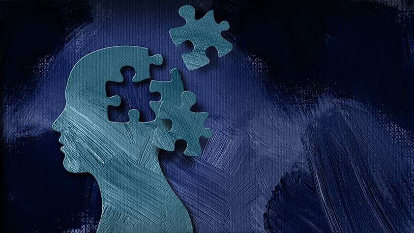 abstract head with puzzle pieces